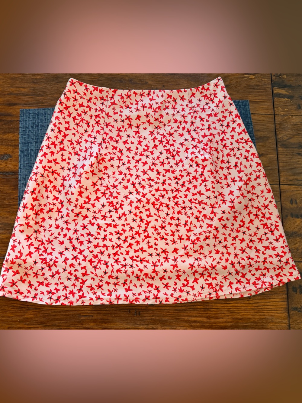 Princess Polly Pink Mini Skirt with Red Floral Print